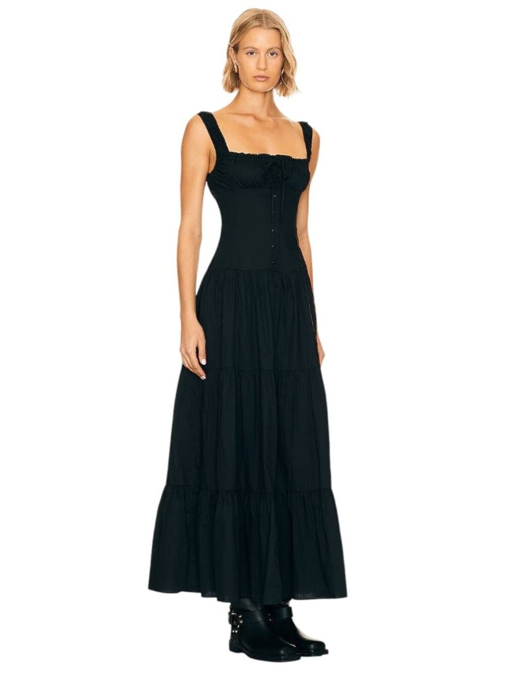 LIONESS Heart Shaped Maxi in Onyx Black New Womens Long Gown Dress - Picture 4 of 15